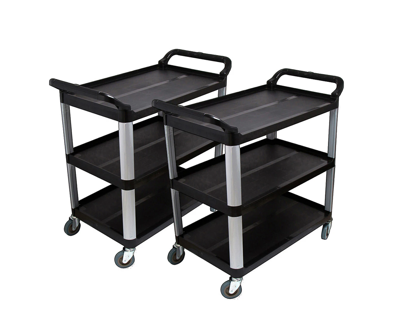 SOGA 2X 3 Tier 83.5x43x95cm Food Trolley Food Waste Cart Food Utility Mechanic Kitchen Small