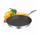 SOGA Stainless Steel Fry Pan 20cm 34cm Frying Pan Induction Non Stick Interior