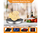 SOGA Stainless Steel Fry Pan 34cm Frying Pan Induction FryPan Non Stick Interior