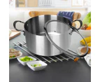 SOGA Dual Burners Cooktop Stove, 30cm Cast Iron Frying Pan Skillet and 28cm Induction Casserole