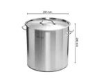 SOGA Dual Burners Cooktop Stove, 17L Stainless Steel Stockpot 28cm and 28cm Induction Casserole