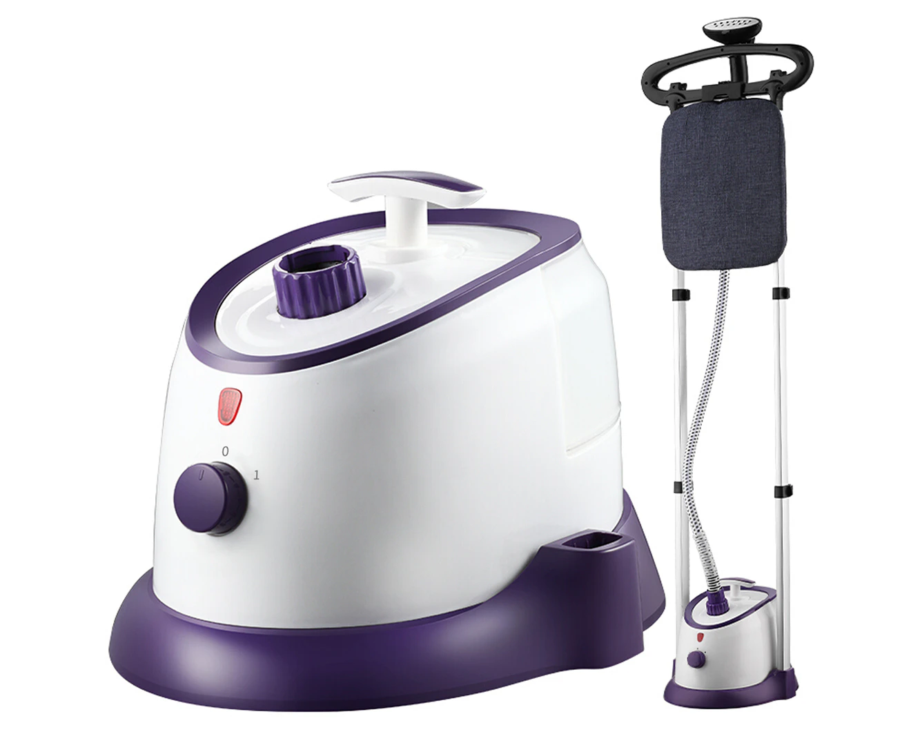 SOGA Garment Steamer Vertical Twin Pole Clothes 1700ml 1800w Professional Steaming Kit Purple