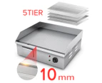 SOGA 2200W Stainless Steel Ribbed Griddle Commercial Grill BBQ Hot Plate 56*48*23cm