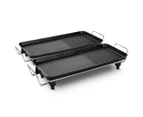 SOGA 2X 48cm Electric BBQ Grill Teppanyaki Tough Non-Stick Surface Hot Plate Kitchen 3-5 Person