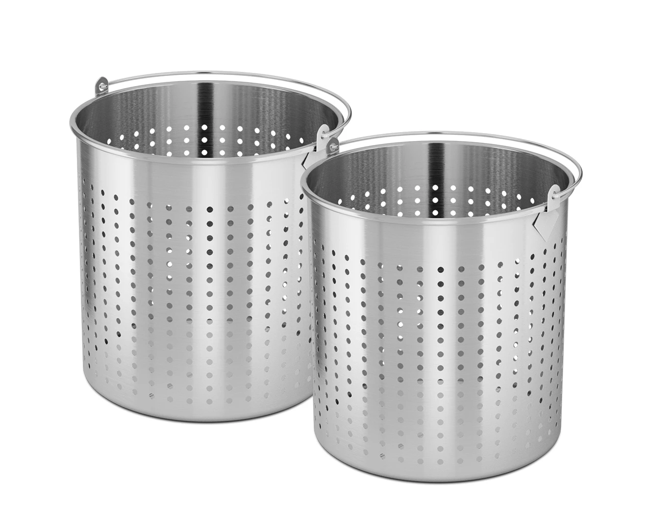 SOGA 2X 21L 18/10 Stainless Steel Perforated Stockpot Basket Pasta Strainer with Handle