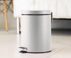 SOGA 4X Foot Pedal Stainless Steel Rubbish Recycling Garbage Waste Trash Bin Round 7L White