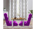 SOGA 2X Floor Recliner Folding Lounge Sofa Futon Couch Folding Chair Cushion Purple