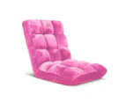 SOGA Floor Recliner Folding Lounge Sofa Futon Couch Folding Chair Cushion Light Pink