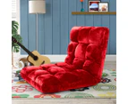 SOGA Floor Recliner Folding Lounge Sofa Futon Couch Folding Chair Cushion Red