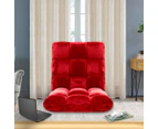 SOGA Floor Recliner Folding Lounge Sofa Futon Couch Folding Chair Cushion Red