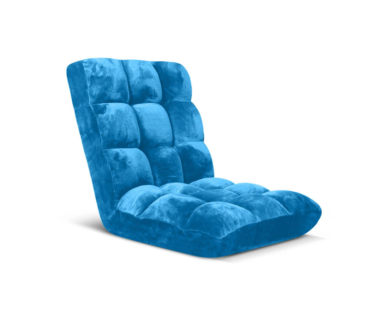 SOGA Floor Recliner Folding Lounge Sofa Futon Couch Folding Chair Cushion Blue