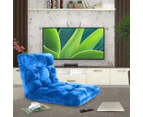 SOGA 2X Floor Recliner Folding Lounge Sofa Futon Couch Folding Chair Cushion Blue