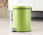 SOGA Foot Pedal Stainless Steel Rubbish Recycling Garbage Waste Trash Bin Round 12L Green