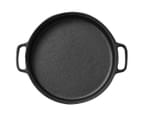 SOGA Cast Iron 35cm Frying Pan Skillet Coating Steak Sizzle Platter 1