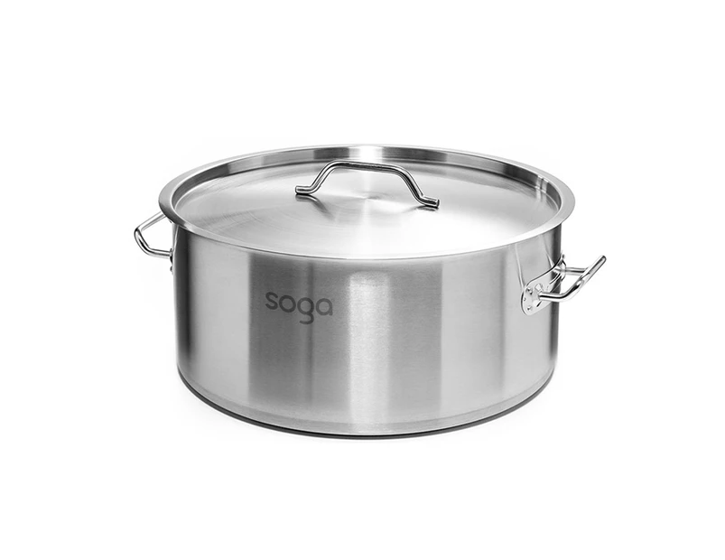 SOGA Stock Pot 23L Top Grade Thick Stainless Steel Stockpot 18/10