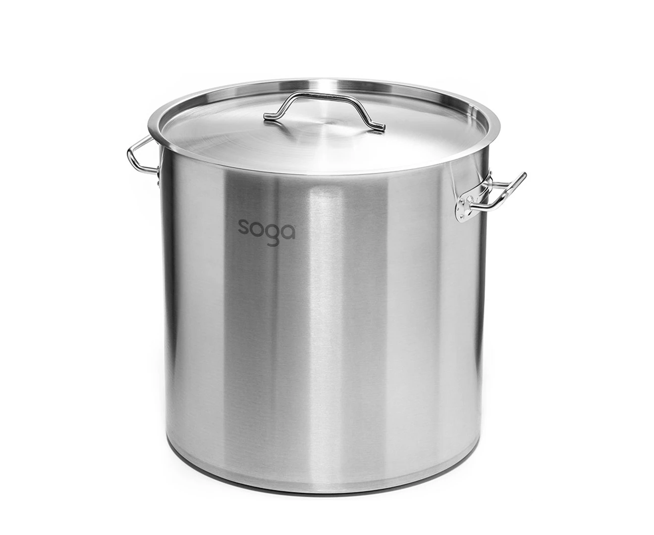 SOGA Stock Pot 225Lt Top Grade Thick Stainless Steel Stockpot 60CMX80CM 18/10