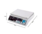 SOGA 2X 40kg Digital Commercial Kitchen Scales Shop Electronic Weight Scale Food White