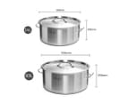 SOGA Stock Pot 14L 83L Top Grade Thick Stainless Steel Stockpot 18/10 4