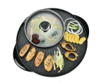SOGA 2 in 1 Electric Stone Coated Teppanyaki Grill Plate Steamboat Hotpot 3-5 Person
