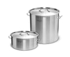 SOGA 14L Wide Stock Pot  and 50L Tall Top Grade Thick Stainless Steel Stockpot 18/10 1