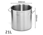 SOGA Stock Pot 21L Top Grade Thick Stainless Steel Stockpot 18/10 Without Lid 3