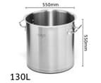 SOGA Stock Pot 130L Top Grade Thick Stainless Steel Stockpot 18/10 Without Lid 3