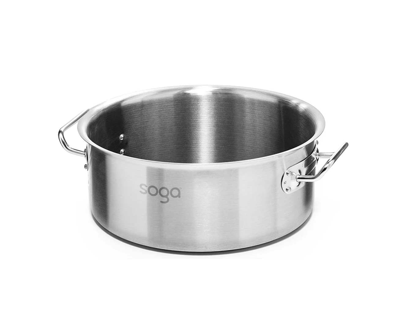 SOGA Stock Pot 9L Top Grade Thick Stainless Steel Stockpot 18/10 Without Lid