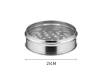 SOGA 2X 3 Tier Stainless Steel Steamers With Lid Work inside of Basket Pot Steamers 25cm