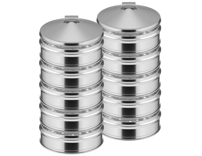 SOGA 2X 5 Tier Stainless Steel Steamers With Lid Work inside of Basket Pot Steamers 22cm