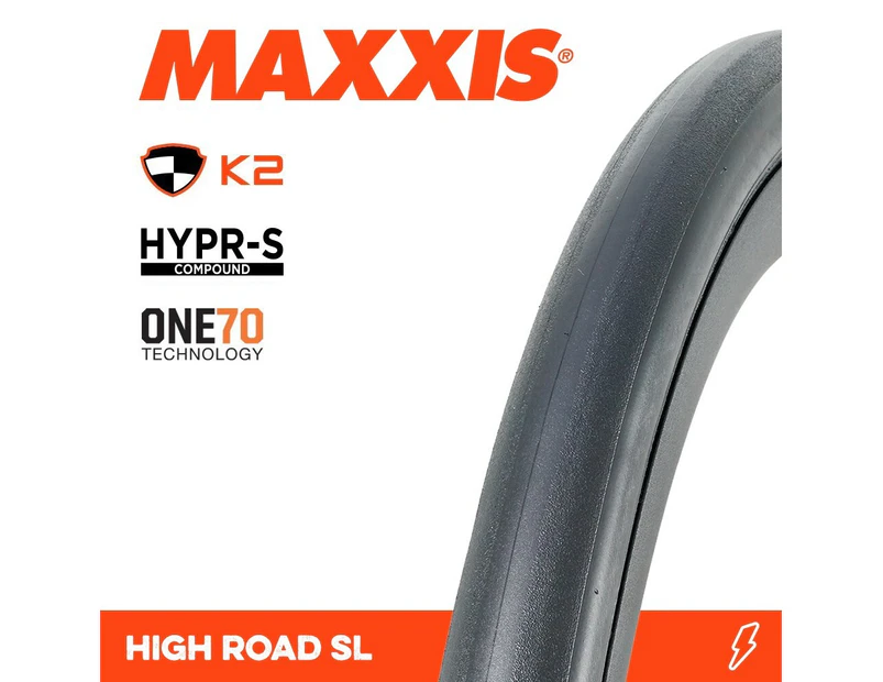 Maxxis Road Tyre - High Road SL HYPR-S K2 Folding - 170TPI - 700 x 25C - Black