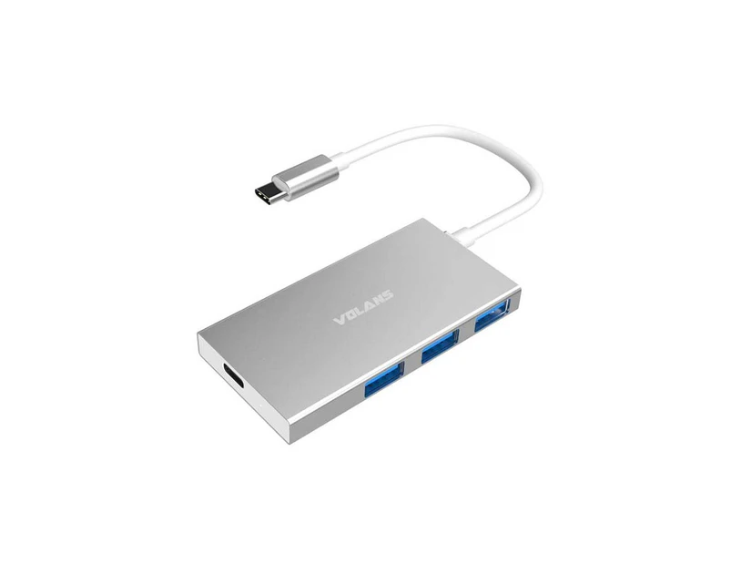 VOLANS Aluminium USB-C to 3-Port USB 3.0 Hub with Power Delivery VL-HB3C