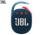 JBL Clip 4 Portable Bluetooth Speaker w Carabiner - Blue