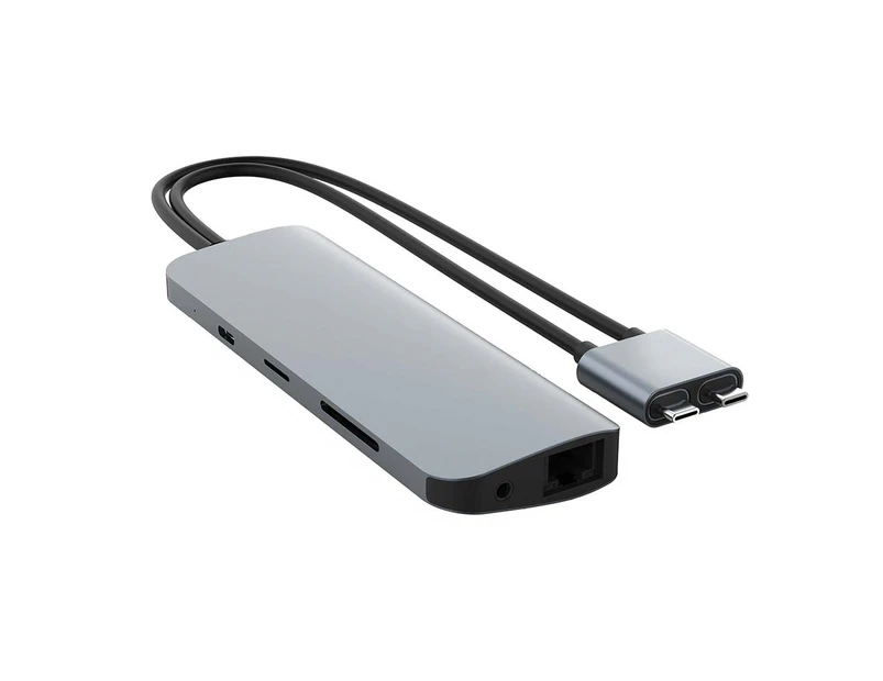 HyperDrive VIPER 10-in-2 USB-C Hub with Dual 4K HDMI - Space Grey