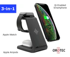 Orotec NexGen 10W Apple 3-in-1 Triple Wireless Charger (Apple Watch/AirPods/Smartphone) Black