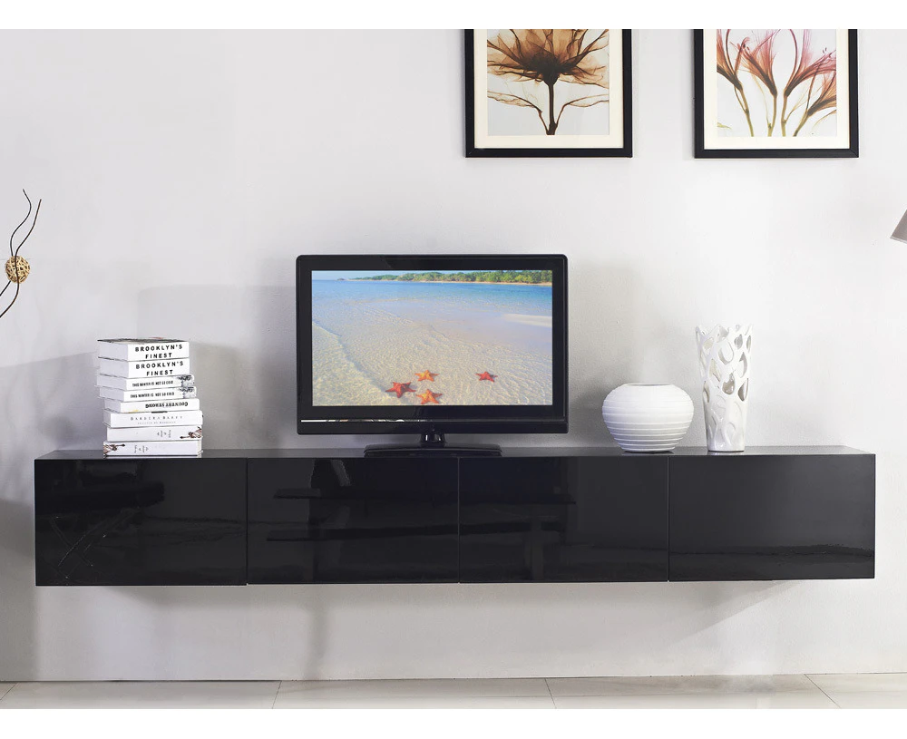 2.4m Majeston Black Floating TV Cabinet