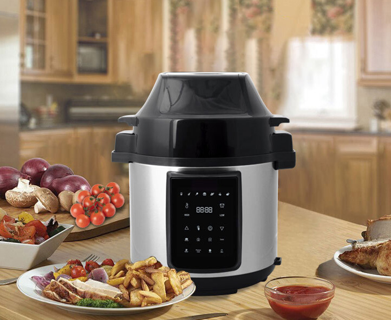 Healthy Choice 6L Air Fryer & Pressure Cooker Stainless Steel PCAF623