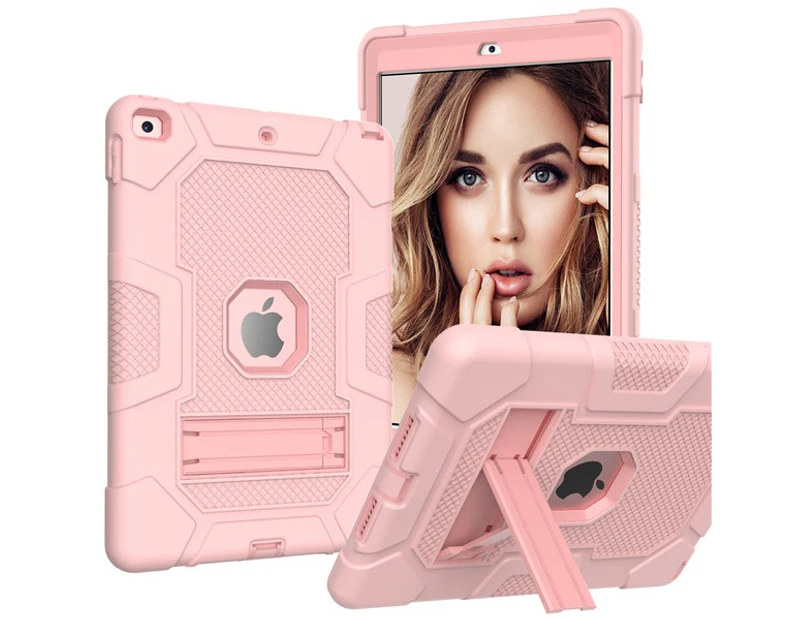 WIWU B3 Robot iPad Case Silicone Shockproof Protective Stand Cover For 10.2inch iPad 7/8/9-RoseGold