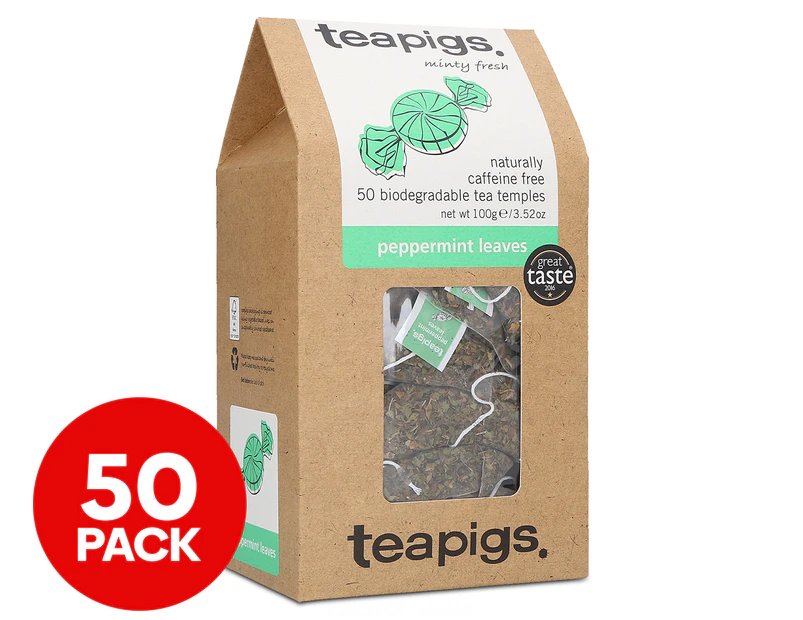 Teapigs Biodegradable Tea Temples Peppermint Leaves 100g / 50pk