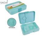 Sachi 4-Compartment Tropical Paradise Bento Lunchbox - Blue