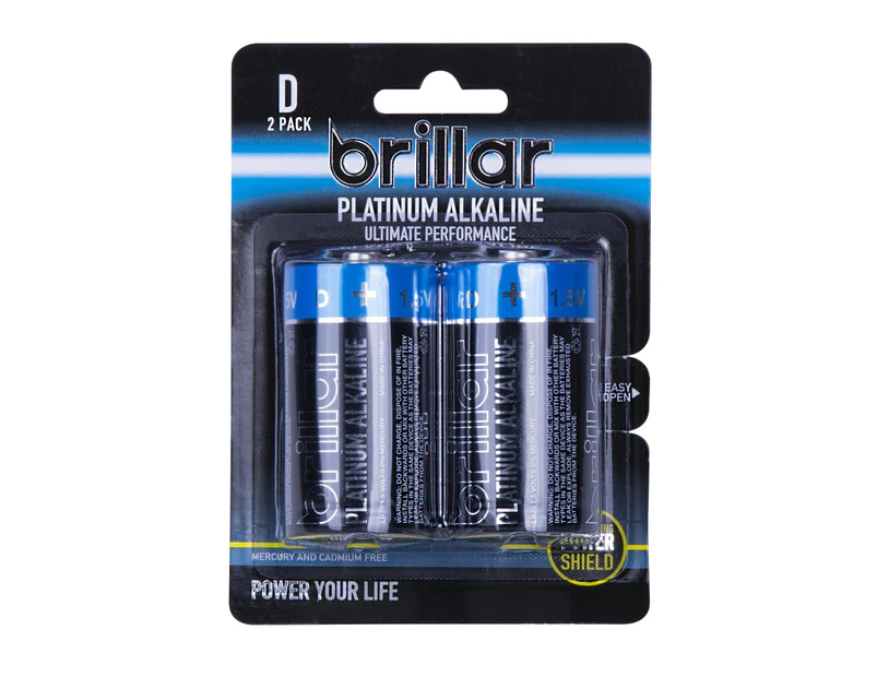 D Platinum Alkaline Batteries 2pk