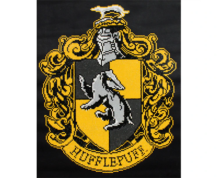 Harry Potter HUFFLEPUFF CREST, 5D Multi Faceted Diamond Painting Art Kit