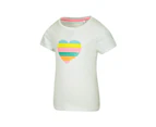 Mountain Warehouse Pride Star Sequin Kids Tee - Lightweight Childrens Tee Shirt - White