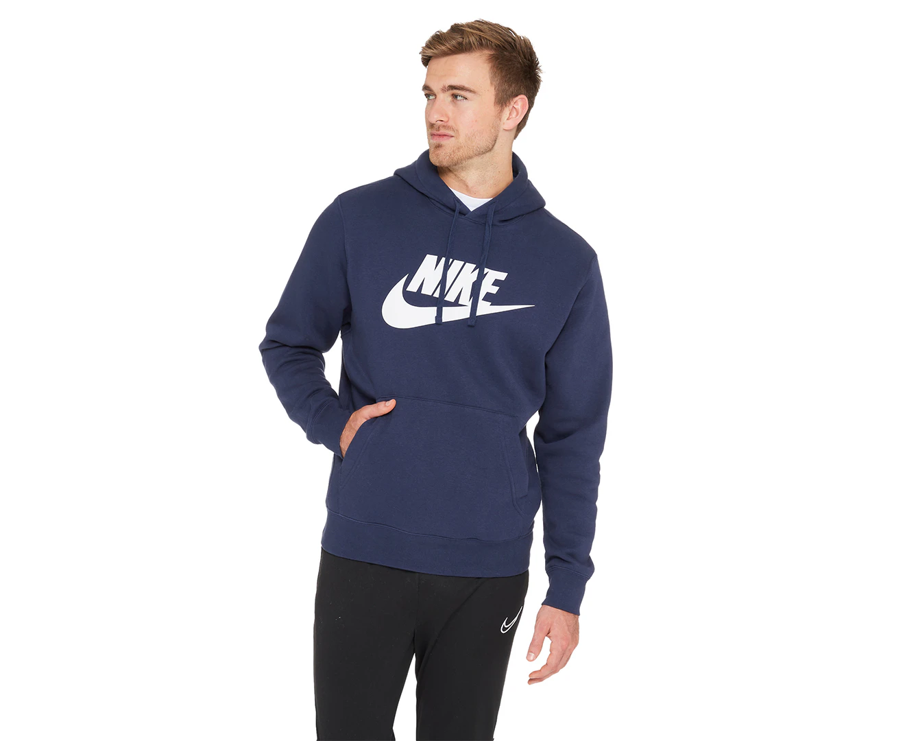 Nike Men's Club Logo Hoodie - Navy