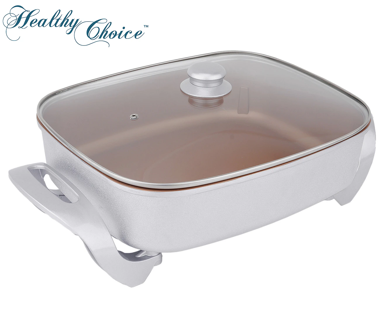 Healthy Choice Electric Fry Pan 9.1L 38cm Non-Stick 1500W Frying Cookware Copper