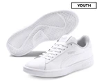 Puma Youth Smash V2 Leather Sneakers - Puma White