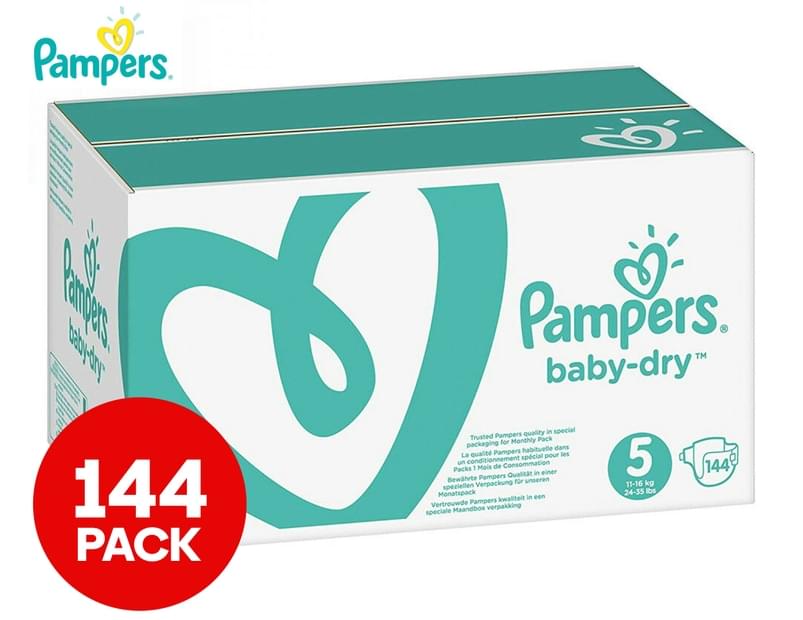 Pañales para bebés Talla 5 Pampers Baby Dry 144 unidades 11-16kg 