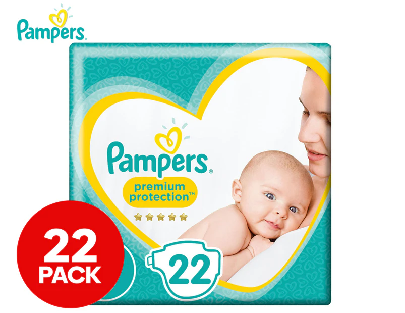 Pampers Premium Protection Newborn Size 1 2-5kg Nappies 22-Pack