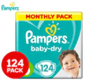 Pampers Baby-Dry Junior Size 6 13-18kg Nappies 124-Pack