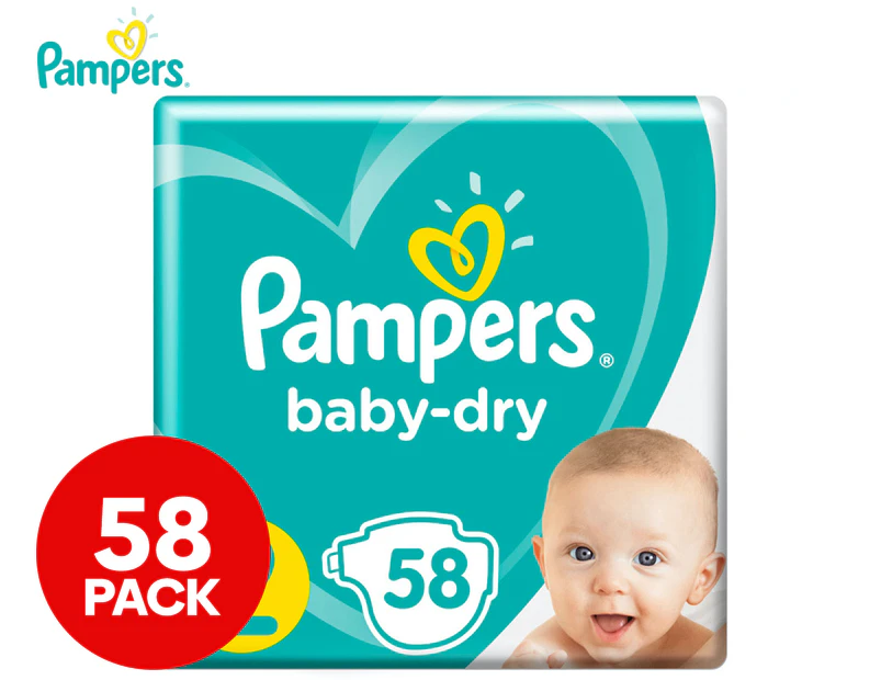 Pampers Baby-Dry Infant Size 2 4-8kg Nappies 58-Pack