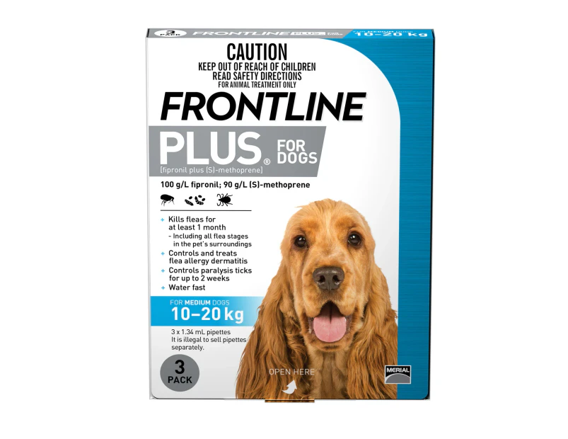 Frontline Plus For Medium Dogs (10-20kg) 3 Pack